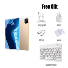 태블릿 글로벌 버전 패드 에어 프로 8 인치 12 코어 google play wps office 12gb ram 640gb rom 7800mah 4g lte 5g wifi pc, 12g 640g 키보드, 영국, 황금