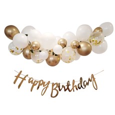 올리브파티 벌룬 클라우드 생일파티 세트, 크롬골드, 1세트