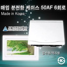 서울산전 노출형 분전함 모음 30AF 50AF 배선 누전 차단기 매입 두꺼비집, [선택18-2] 매입 분전함 커버 50AF 6회로(액자형)
