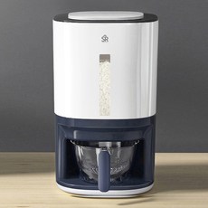 스텔라룸 원터치 쌀통 10kg 벌레 안생기는 밀폐 쌀독 쌀 잡곡 계량 보관통 식약청 검사필, 네이비