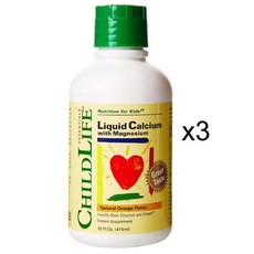 ChildLife Essentials Liquid Calcium 차일드라이프 에센셜 리퀴드 칼슘 마그네슘 16Fl.oz(474ml) 3팩, 474ml, 3개