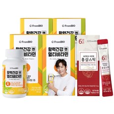 프롬바이오 활력건강엔 멀티비타민 + 홍삼스틱 5포, 60정, 4개