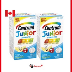 캐나다 직배송 센트룸 쥬니어 컴플릿 츄어블 60정 CENTRUM JUNIOR (4~13세), 2병