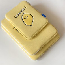 Modlauna 귀여운 태블릿 아이패드 갤럭시탭 슬리브 11인치 12.9인치, Yellow lemon