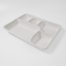 친환경 펄프 용기 5구 종이 도시락 페트 뚜껑, 친환경 펄프 용기 페트 뚜껑 300개