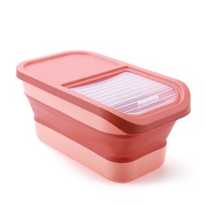 JINGYI 접이식 수납 쌀통 10kg 20kg, Pink