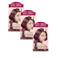 려 우아채 새치 염색약 1+1+1 뿌리염색 쉬운염색 부분염색, 2세트, 5W 버건디와인 x3개