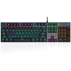 HP 게이밍 기계식 유선 키보드, GK400F, 혼합색상(청축)