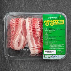 생생포크 무항생제 인증 1등급 칼집 삼겹로스 (냉장), 500g, 1개