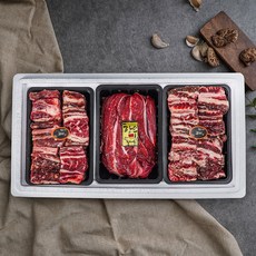 [장흥뚝방한우] 찜갈비 선물세트, (찜갈비 800g X 2개 사태 300gX1개)