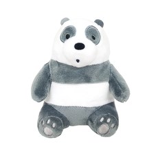 위베어베어스 시팅 가방고리 판다 인형, 13cm, 그레이