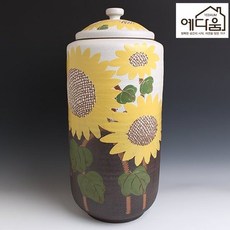 예다움 투톤 해바라기 쌀독 20kg, 화이트 + 브라운