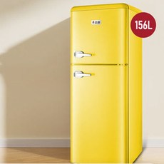 복고풍 소형 냉장고 가정용 에너지 절약 냉장고 기숙사 냉장고 50L/98L/118L/132L/156L, 옐로우, 156L