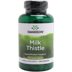 Swanson 밀크 시슬 500mg 캡슐, 100개입, 1개