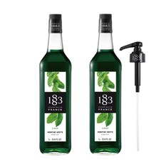 1883루틴 1883-그린민트시럽1L x2 + 1883-시럽펌프, 1세트