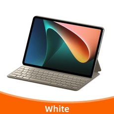 태블릿키보드 원본 Xiaomi 패드 5 프로 키 마그네틱 미 터치 PU 가죽 포고 핀 연결, White, 01 White