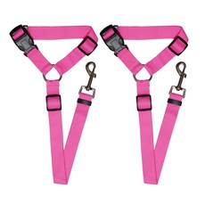 멍뭉스 걸이형 강아지 안전벨트, 핑크, 2개