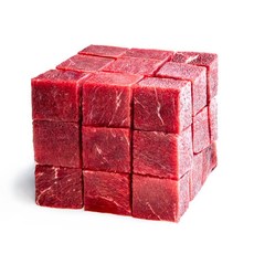 헬스꼬기 지방제한 소고기 우둔살, 큐브(칼집), 15개, 100g
