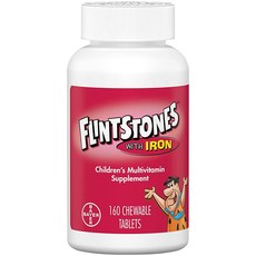 Flintstones 츄어블 비타민 철분 함유 비타민D 비타민C 등 60개입, 160 Count (Pack of 1)