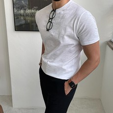 남자다잉 남성용 레시트 머슬핏 데일리 반팔 티셔츠