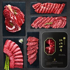 가야애우 육즙 손실없는 국내산 소고기 구이용 한가득세트A (등심+살치살+안창살+치마살+갈비살) 900g
