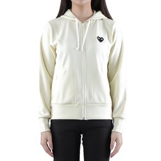 [꼼데가르송] (P1T253 IVORY) 여성 블랙하트 후드 집업 19FW
