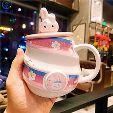 셀럽당 소녀심남 오피스 커플컵 손잡이 커피잔 홈밀크 머그컵, C
