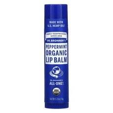 Dr. Bronners 오가닉 Lip Balm Peppermint 0.15 oz (4 g)