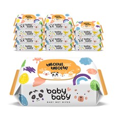 베이비베이비 아기 물티슈 휴대용 리필형, 20매입, 12팩