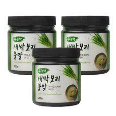 드림 새싹보리 분말 가루 차 어린잎 순수100% 국내산 식이섬유 효능, 200gx3병