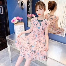 새로운 여자시 폰 드레스 여름 6 어린이 서 부 스타일 꽃 소녀 큰 여자 그물 빨간 공주 드레스 어린 소녀