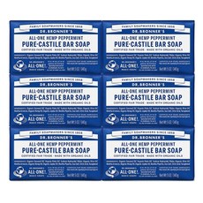 닥터브라너 퓨어캐스틸 바소웁 페퍼민트 140g (6팩), 1개, 상세내용 참조