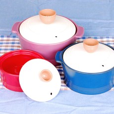 네오플램 아르케 도자기 내열 냄비세트 3종, 레드, 네이비, 라일락, 냄비 12cm + 15cm + 17cm