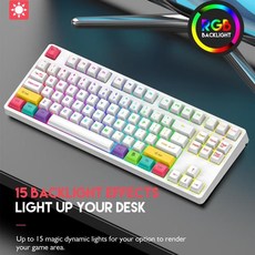 기계식 키보드 블루투스 usb-c 2.4ghz led 백라이트 pbt mac 용 맥키캡, 파란색 축