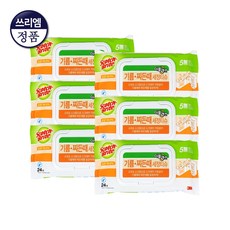 3M 스카치브라이트 기름찌든때 세정티슈 더블액션 24매 x 6개, 단품