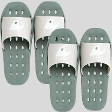 2켤레 양방향 베어 욕실화 물바로 슬리퍼 화장실 미끄럼방지 논슬립, 베어_민트, 베어_민트