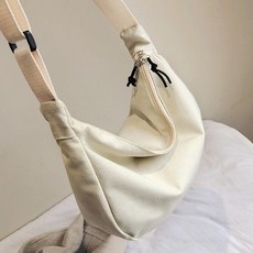 무지 크로스백 대학생 지퍼 에코백 숄더백 반달 블랙 화이트 택1