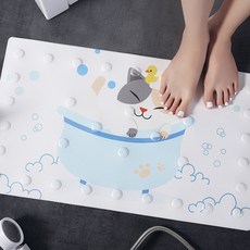 제이라이프 욕실 미끄럼방지 동물 발매트 70 x 40 cm, 행복한 고양이, 1개