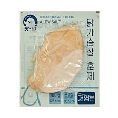 푸드원 냉동 훈제 닭가슴살 저염분, 50팩, 100g
