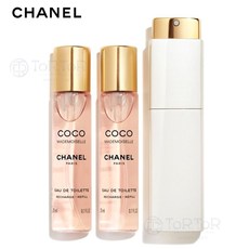 정품 CHANEL COCO MADEMOISELLE TWIST AND SPRAY EAU DE PARFUM 20ml x3, 1세트