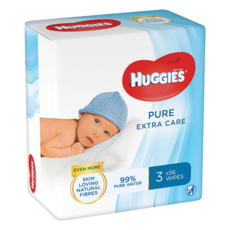 Huggies 하기스 퓨어 엑스트라 케어 물티슈 3팩 168St