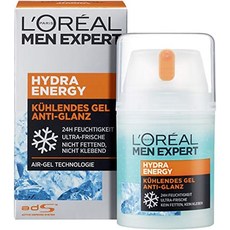 독일 로레알 멘 엑스퍼트 남성용 페이셜 케어 매티파잉 쿨링 수분 크림 하이드라 에너지 쿨링 젤 안티-샤인 1 x 50 ml 남성 남자 화장품 세트 올인원