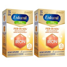 Enfamil Fer In Sol Iron Supplement Drops 엔파밀 영유아용 퍼인솔 철분제 드롭스 1.69oz(50mL) 2개