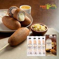 쿠즈락앳홈 닭가슴살 모짜 찰흑미 핫도그 320g 1팩(4개입)