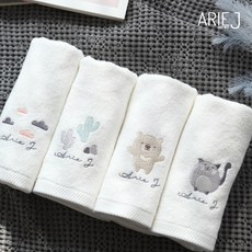 아리제이 밤부100% 퓨리티 코지 페이스타올 2장세트 유아목욕타월, 구르미+구르미, 1세트