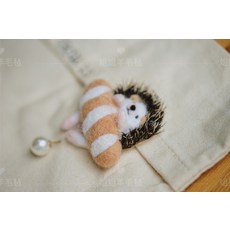 걱정인형 핸드메이드 DIY 고슴도치 인형 소재 커플 선물 펠트, 1, E.빵고슴도치 브로치cm