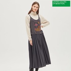 베네통 베네통 자카드 블록 슬리브리스 원피스 BAOP52061_DG