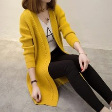 봄가을 여성용 간절기 가디건 브이넥 라운드 가디건 베이직 니트 가디건 1