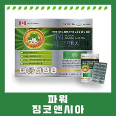 자체브랜드 파워 징코앤시아 60 120정 은행잎 서양산사자 센텔라 혈행 기억력, 파워 징코앤시아 60정 2개월분