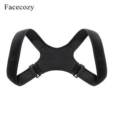 필라테스 스파인코렉터 굽은등 허리 골반 운동 자세 교정기 바렐 스트레칭 밴드 facecozy 어깨 등 지원 척추 붕대 조절 가능한 쇄골 척추 상부 요추 교정 벨트, 검은색, 어린이(8세 이상)